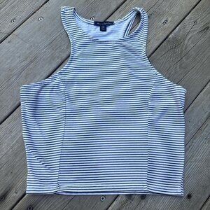 American Eagle Outfitters Stripped Crop Top Womens One Size Black and White